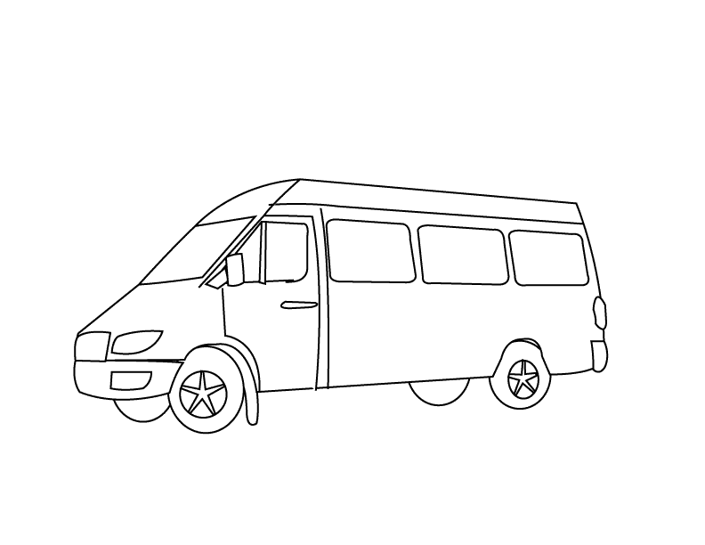 Minibüs Boyama Sayfası