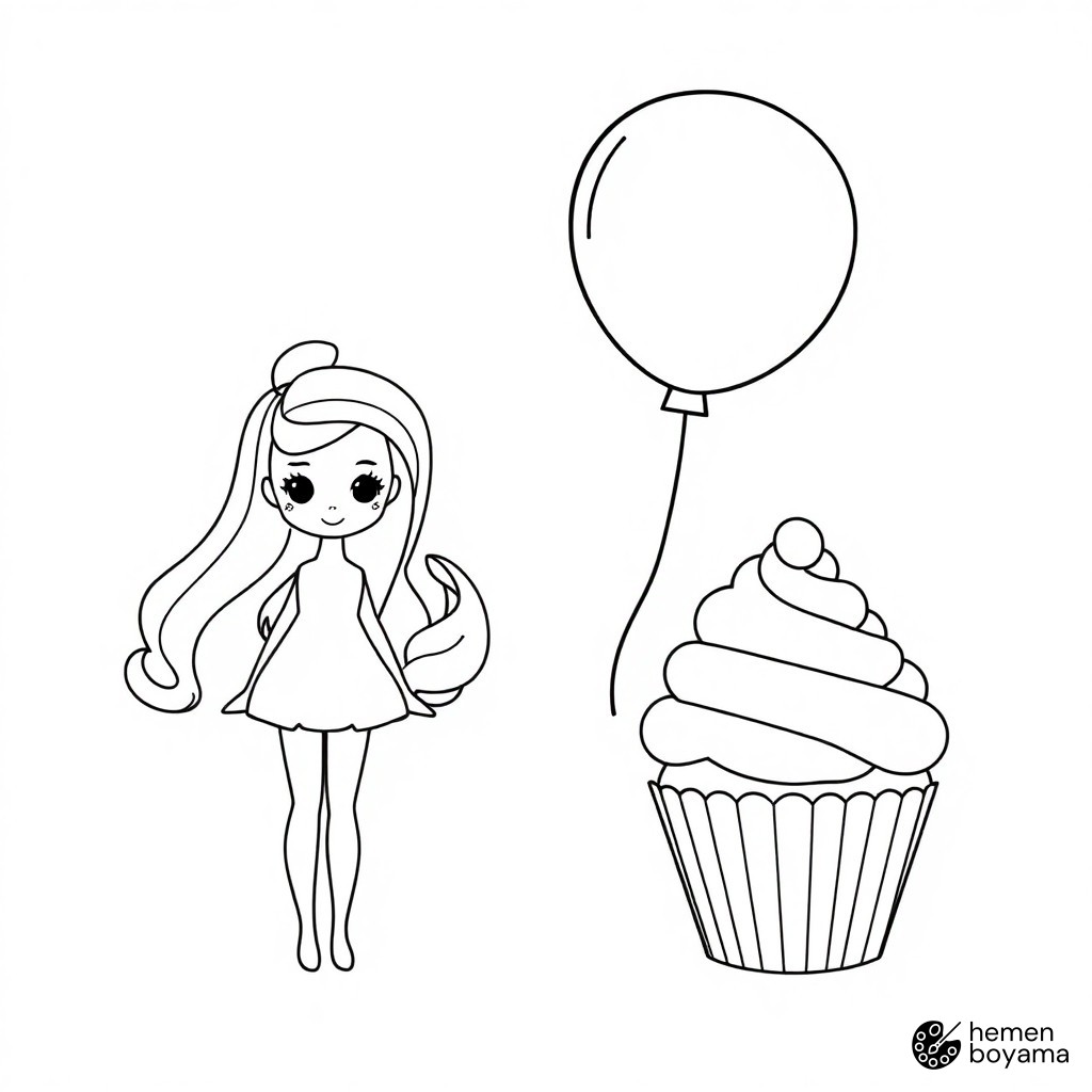 Barbie Parti Alanı Boyama Sayfası