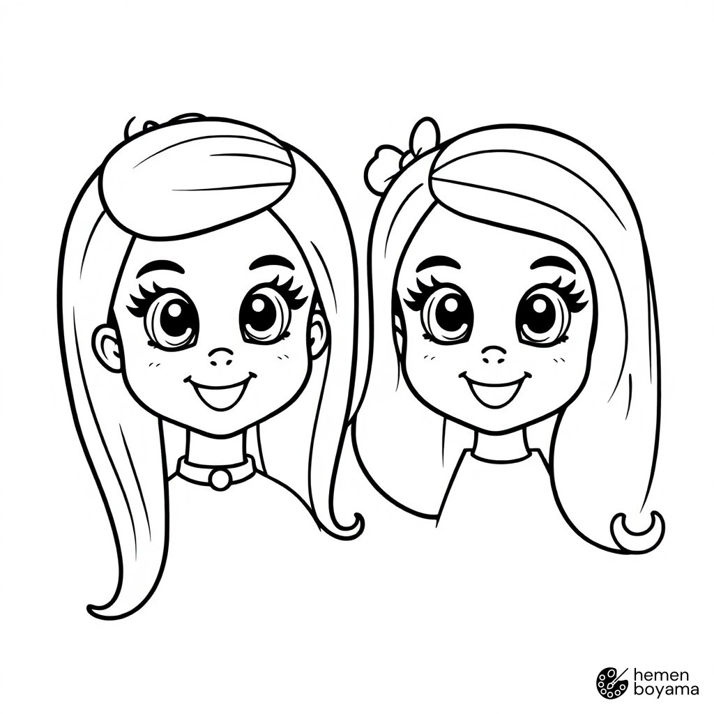 Barbie ve Chelsea Boyama Sayfası