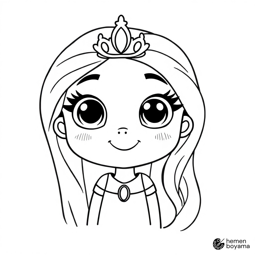 Prenses Rapunzel Boyama Sayfası