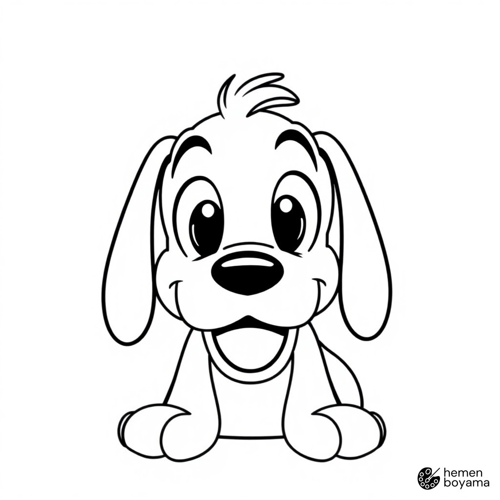 Sevimli Köpek Pluto Boyama Sayfası