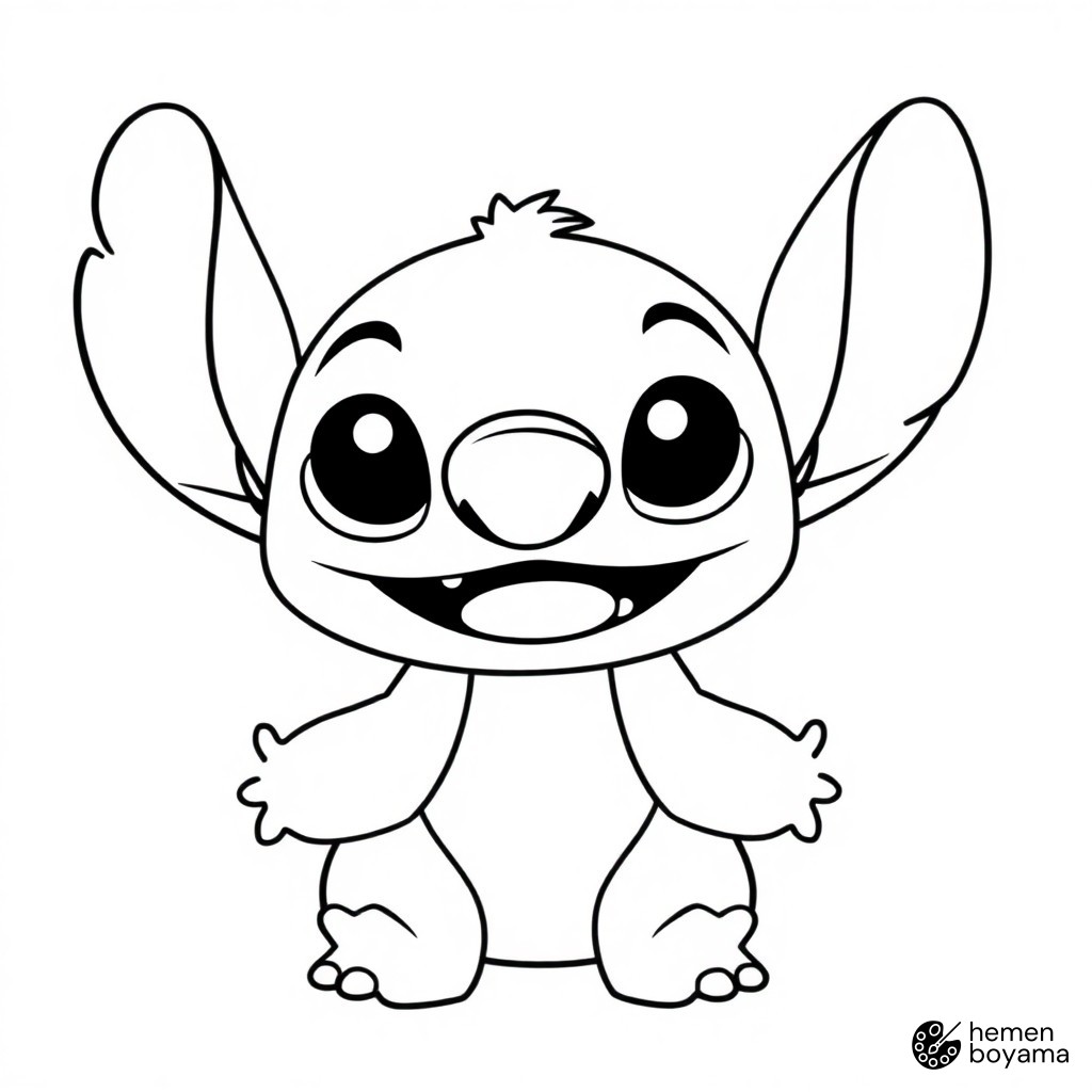 Uzaylı Stitch Boyama Sayfası