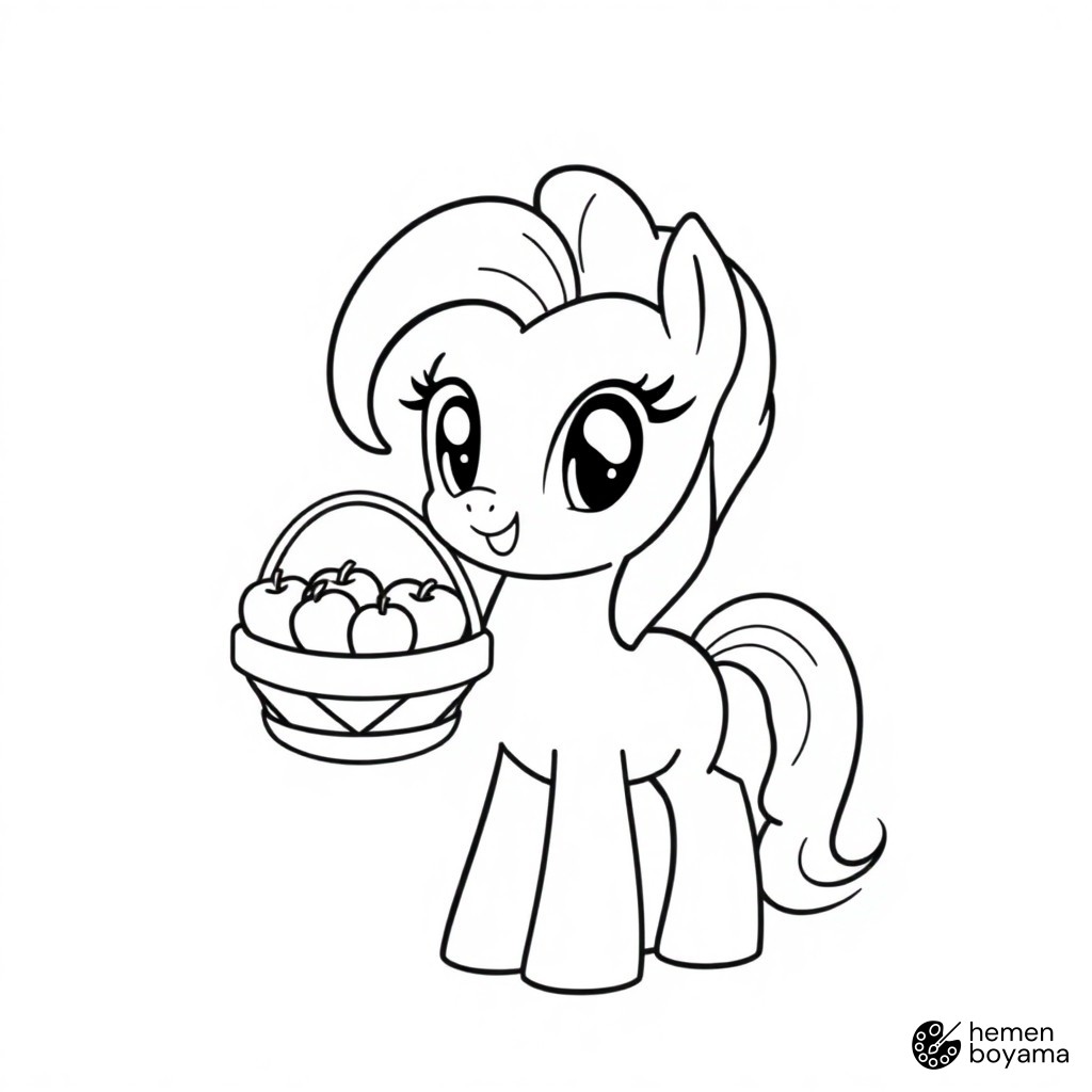 Applejack Elma Sepeti Boyama Sayfası