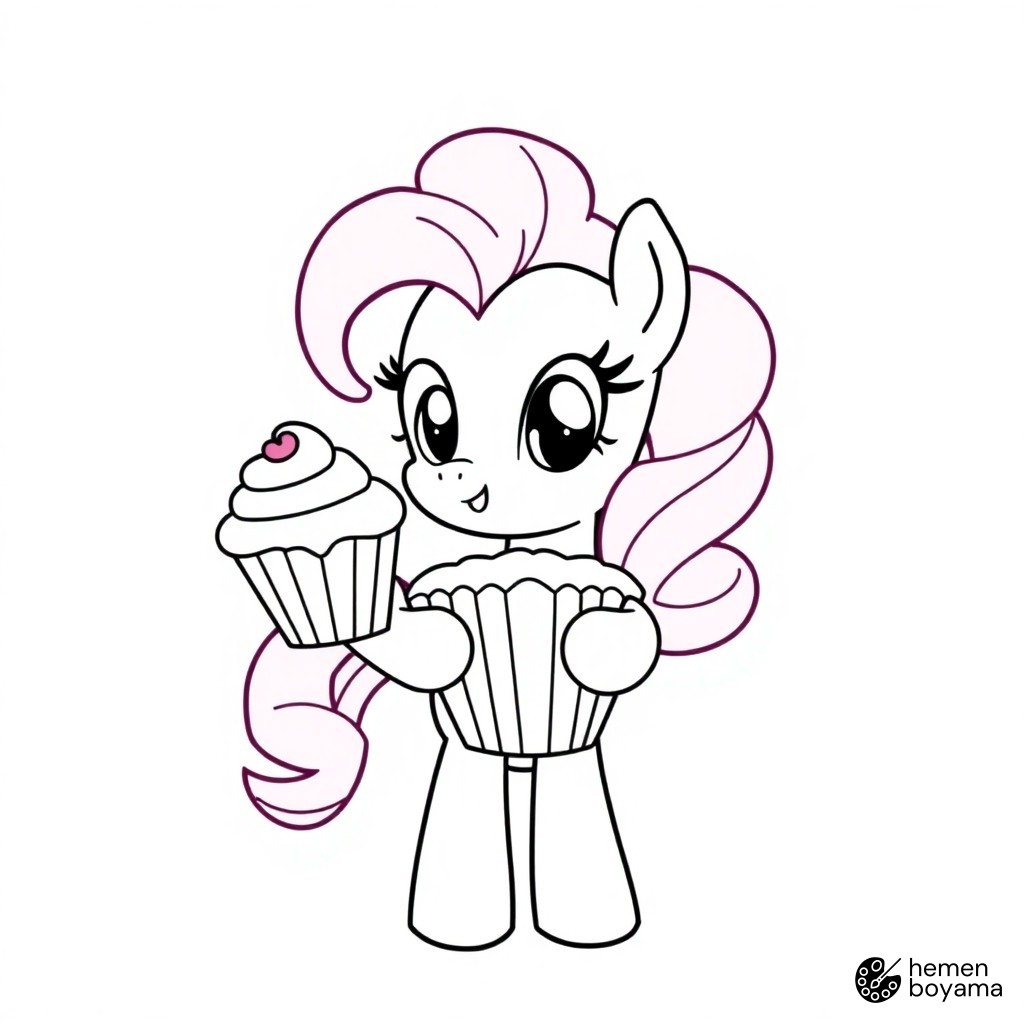 Pinkie Pie Pastası Boyama Sayfası