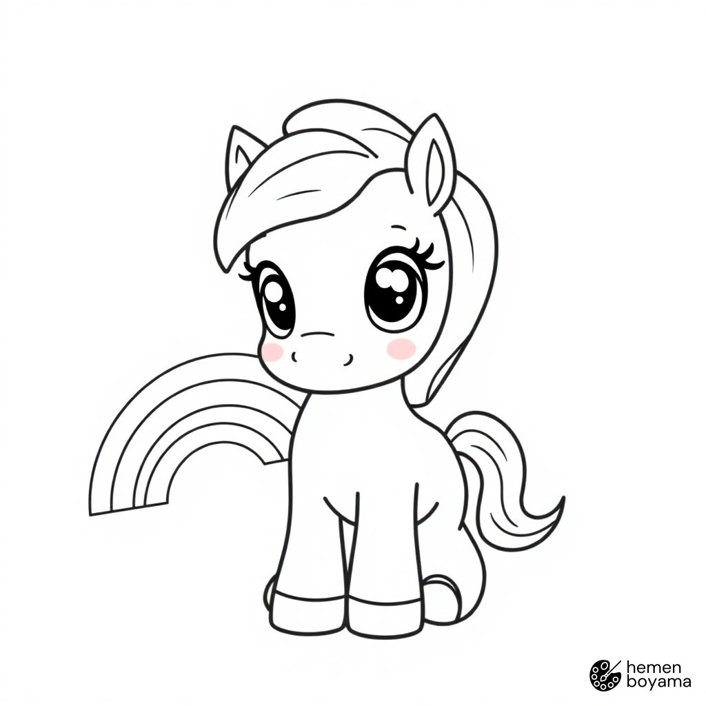 Pony Gökkuşağı Arkadaşlığı Boyama Sayfası