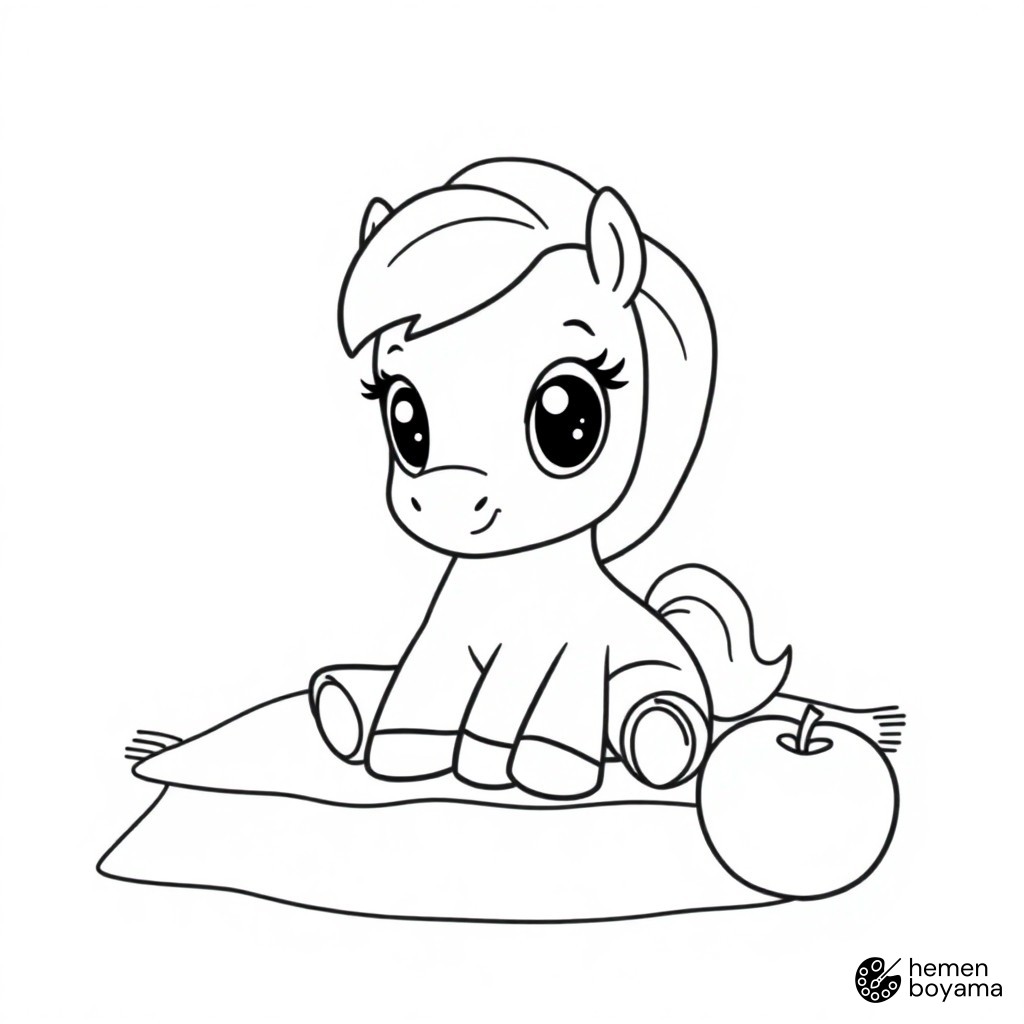 Pony Piknik Eğlencesi Boyama Sayfası