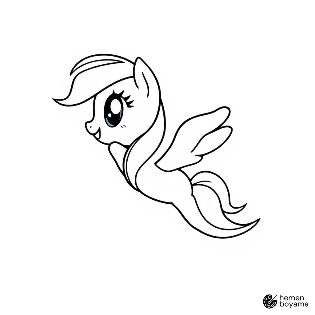 Uçan Rainbow Dash Boyama Sayfası