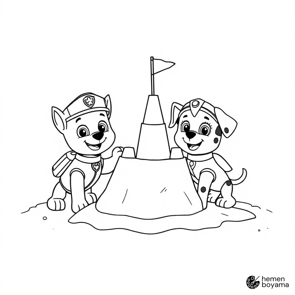 PAW Patrol Sahili Boyama Sayfası