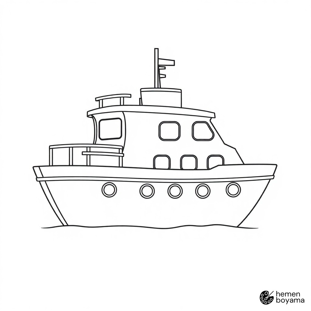 Sea Patroller Gemisi Boyama Sayfası