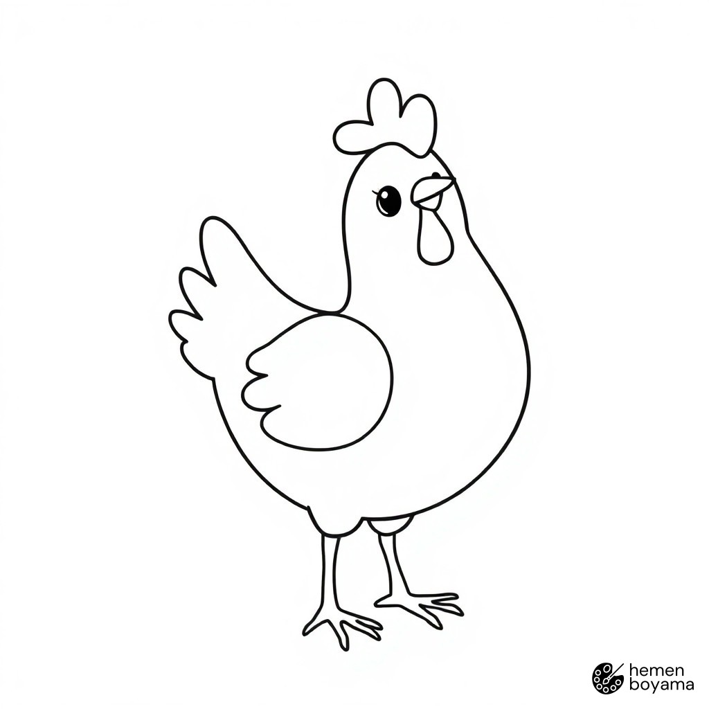 Tavuk Chickaletta Boyama Sayfası
