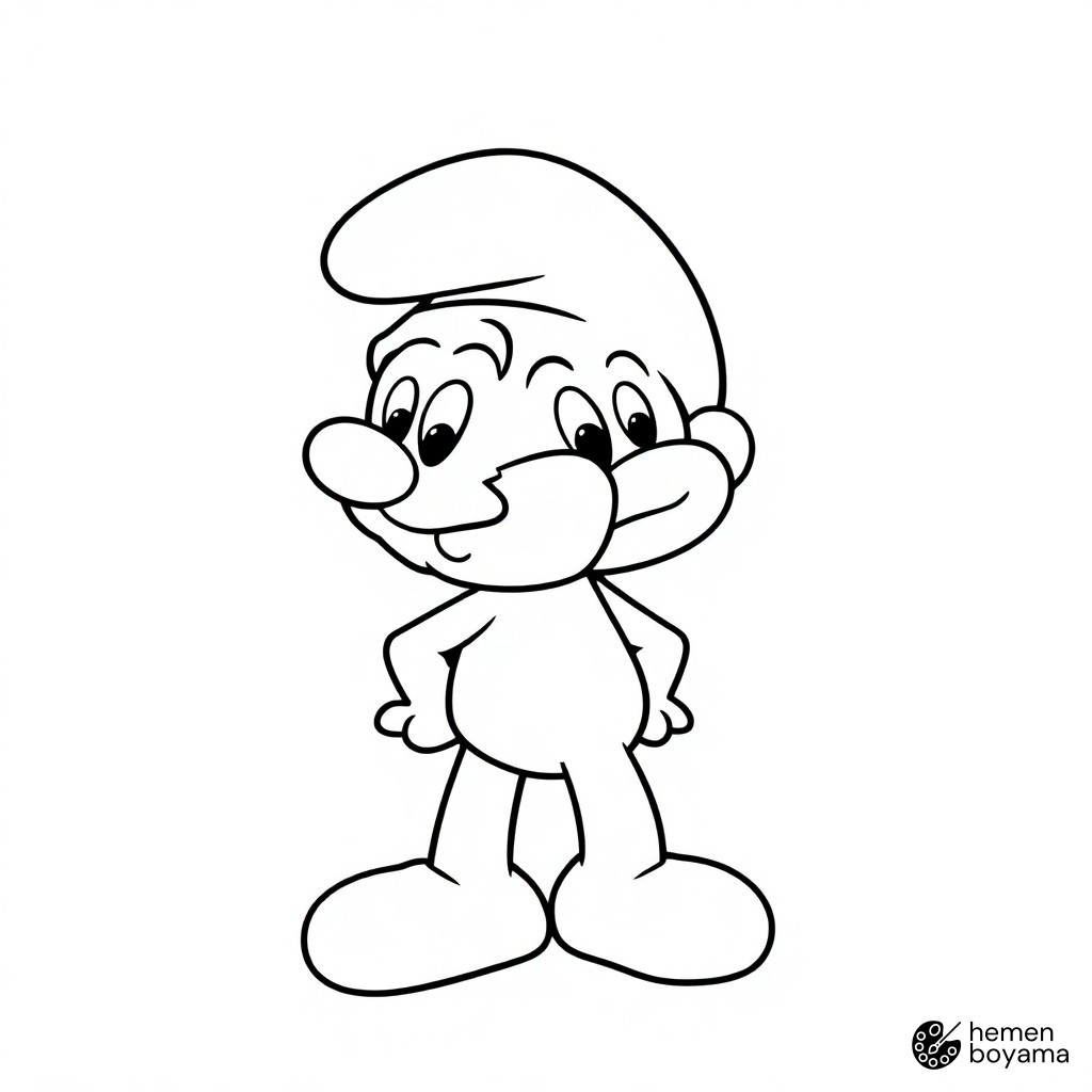Şirinler Logosu Boyama Sayfası