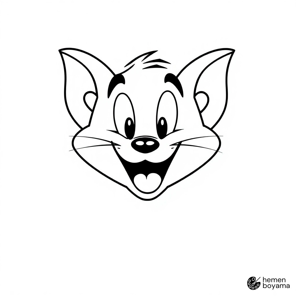 Tom ve Jerry Logosu Boyama Sayfası