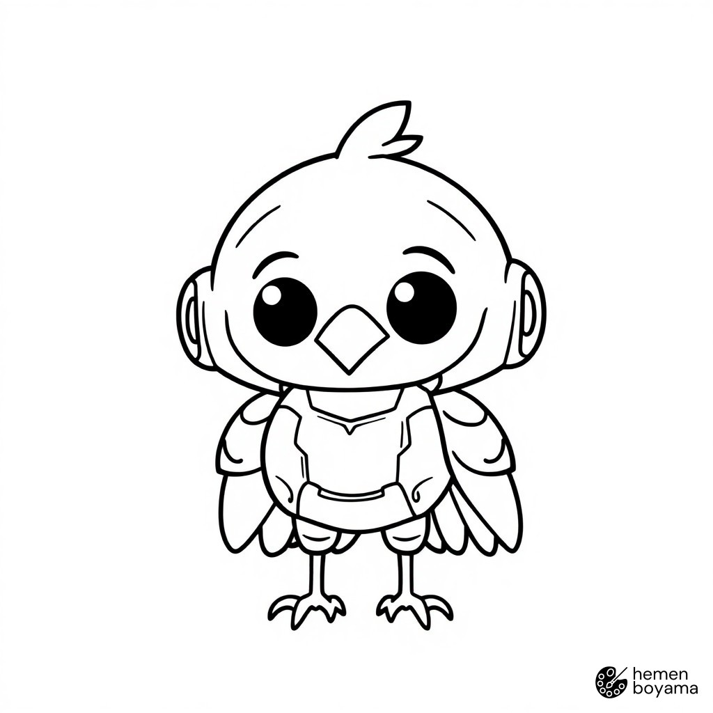 Altın Mecha Crow Boyama Sayfası