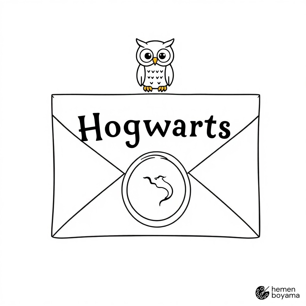 Hogwarts Mektubu Boyama Sayfası