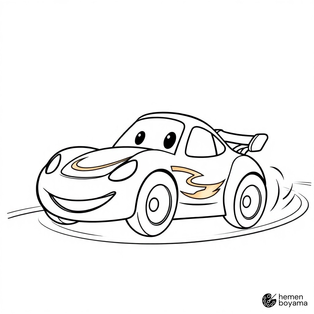 Hızlı Drift Anı Boyama Sayfası