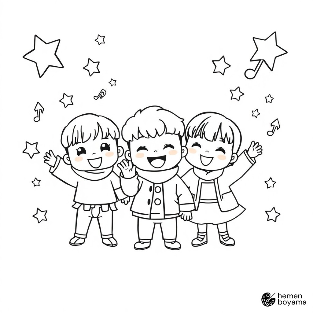 K-Pop Günlük Defteri Boyama Sayfası