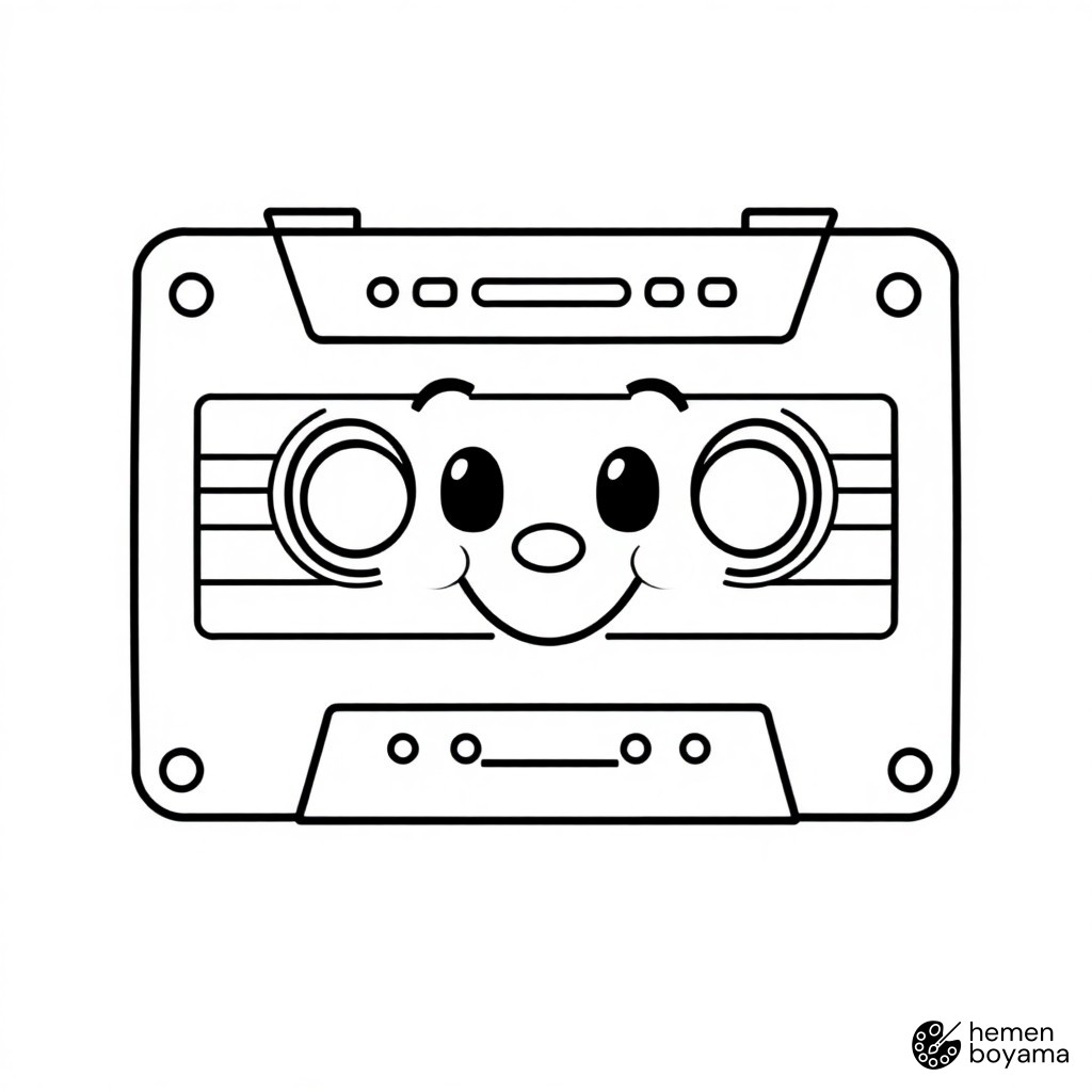 K-Pop Kaset Çalar Boyama Sayfası