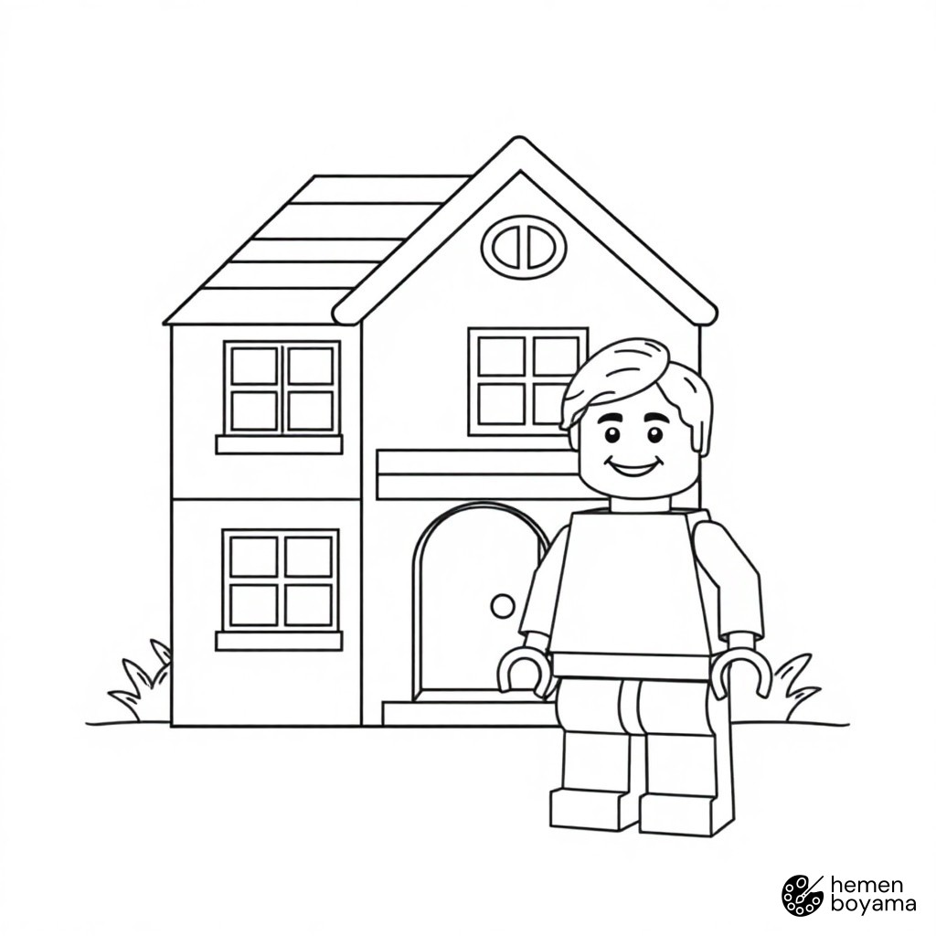 Büyük LEGO Şehri Boyama Sayfası
