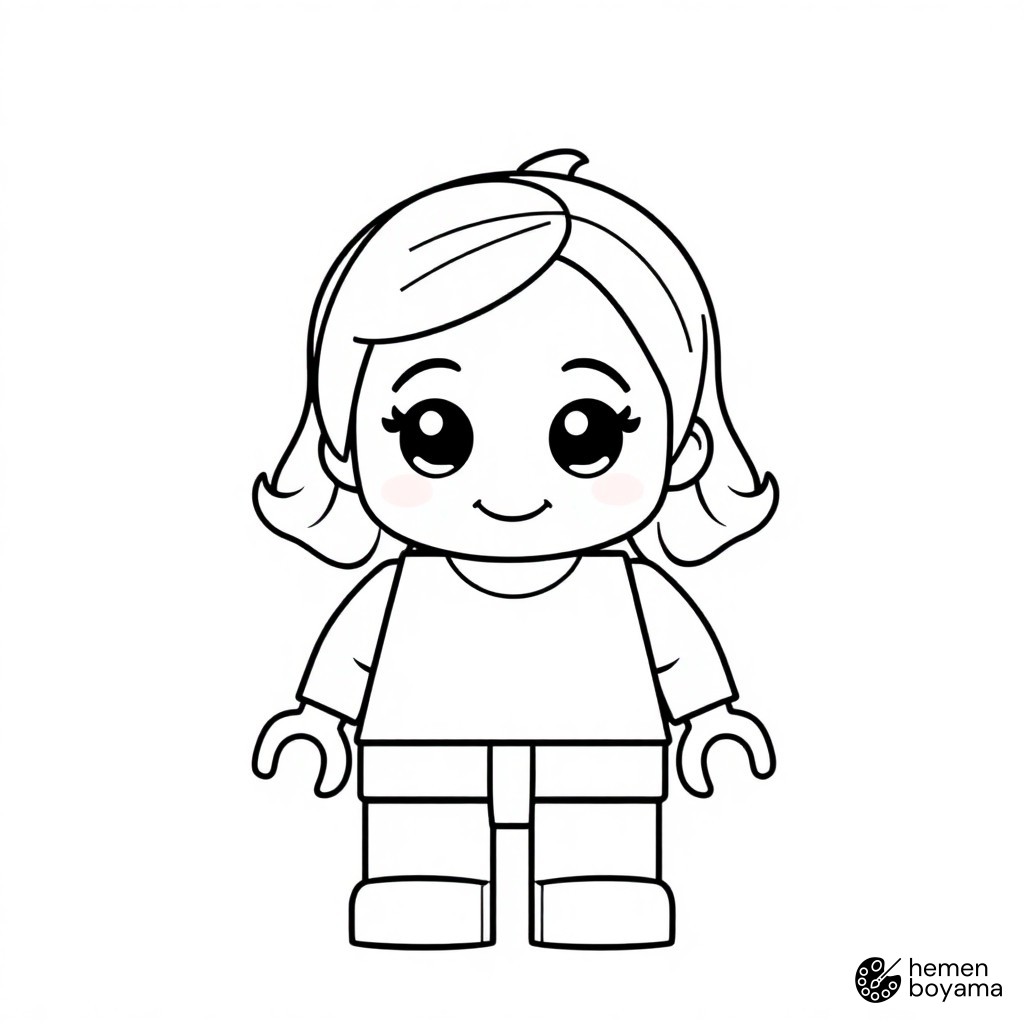 LEGO Kız Minifigür Boyama Sayfası