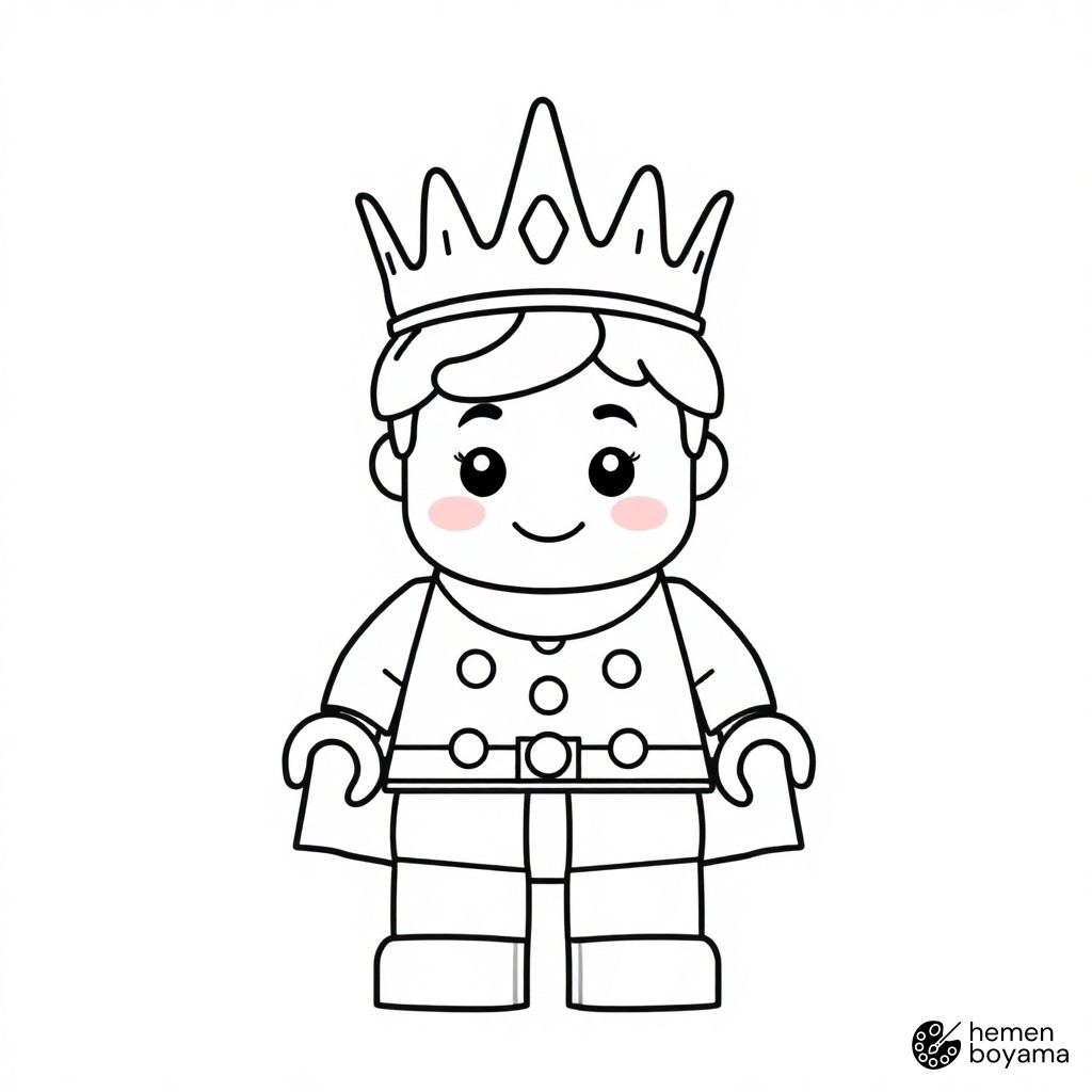 LEGO Kral Figürü Boyama Sayfası