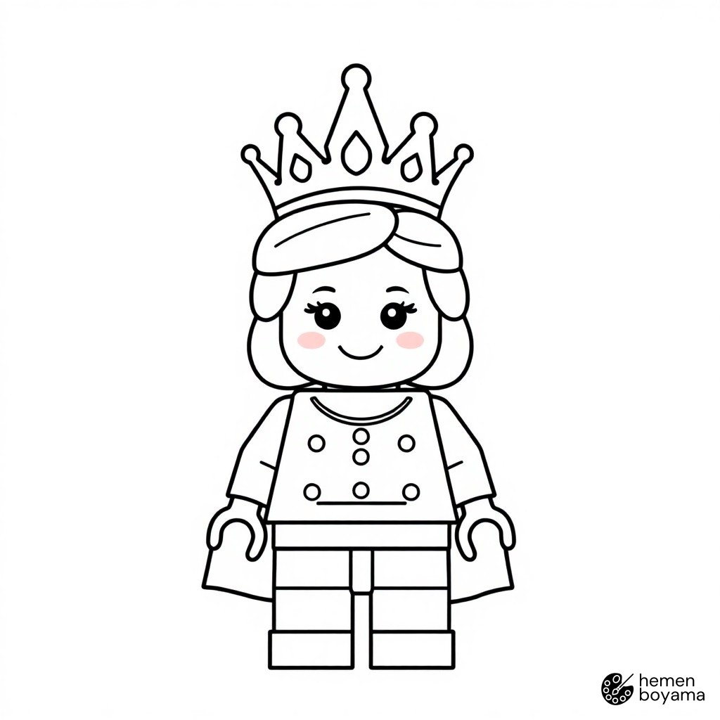 LEGO Kraliçe Figürü Boyama Sayfası