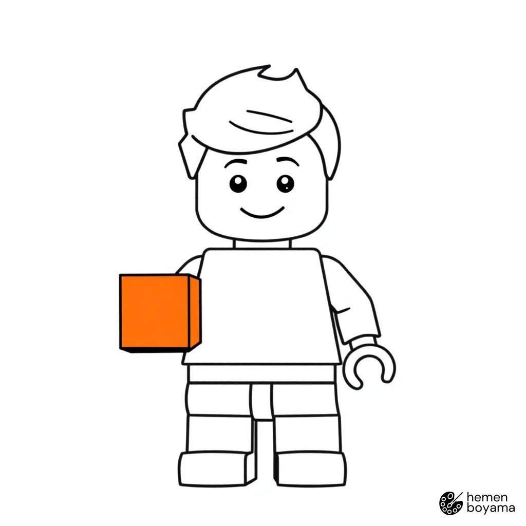 LEGO Minifigür Çizimi Boyama Sayfası