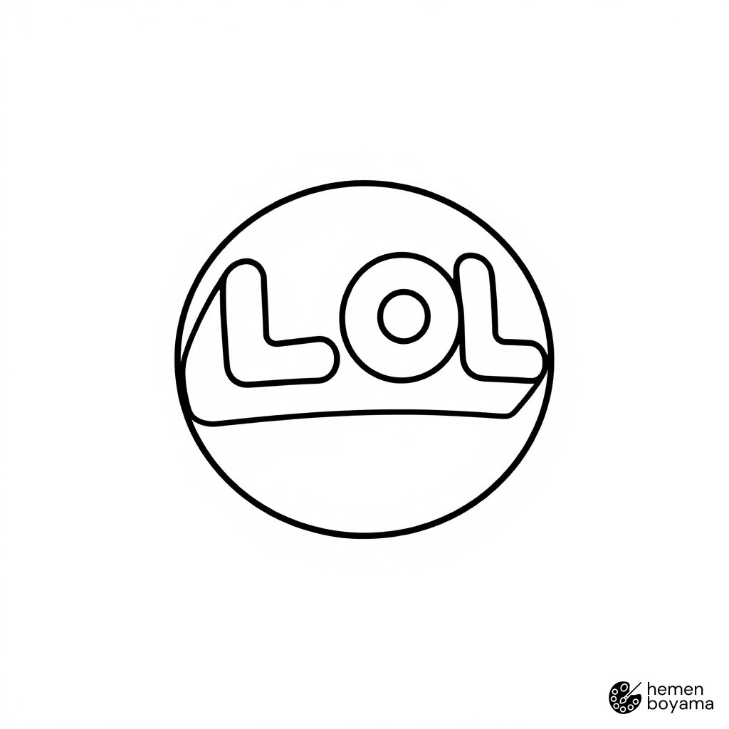 LOL Bebek Logosu Boyama Sayfası