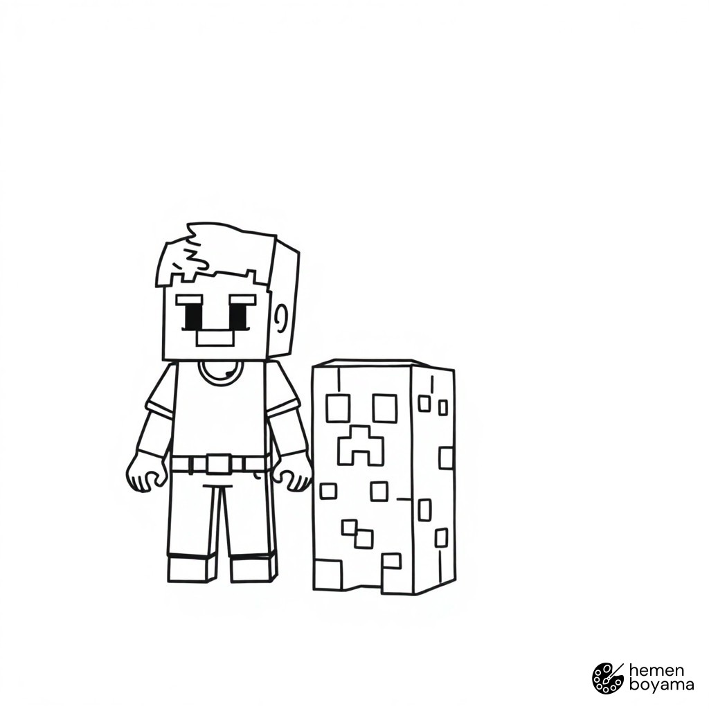 Alex ve Creeper Boyama Sayfası