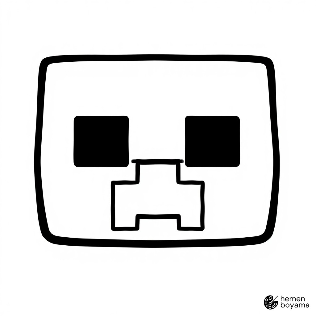 Minecraft Canavarlar Logosu Boyama Sayfası