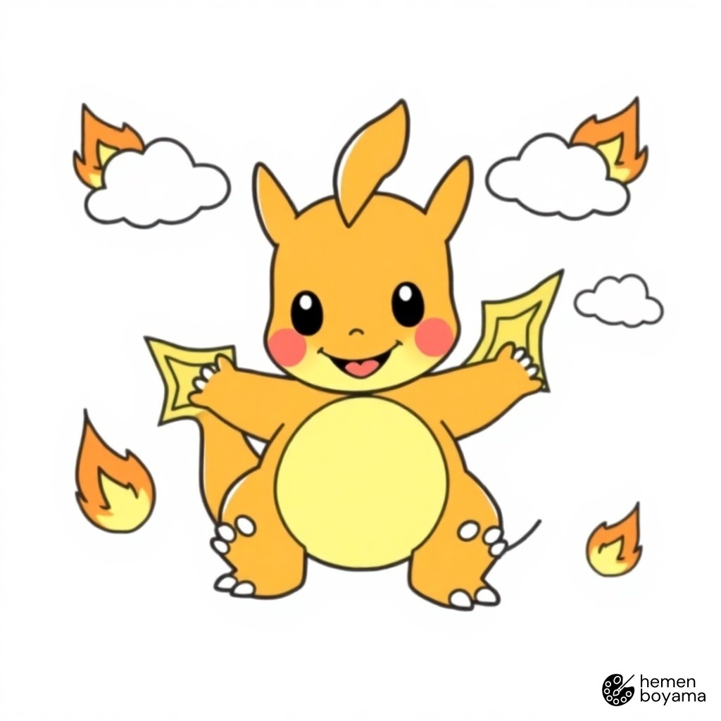 Charizard Alev Dansı Boyama Sayfası