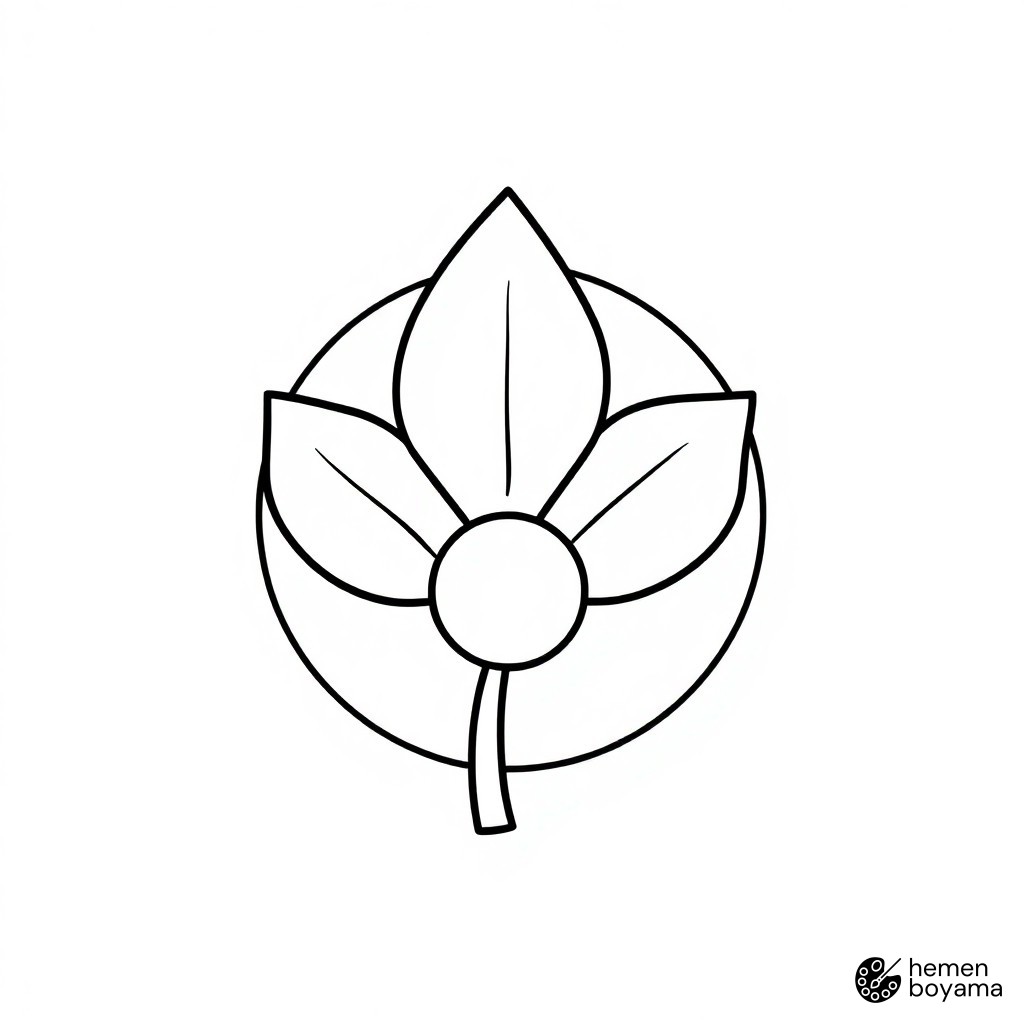 Çim Elementi Logosu Boyama Sayfası