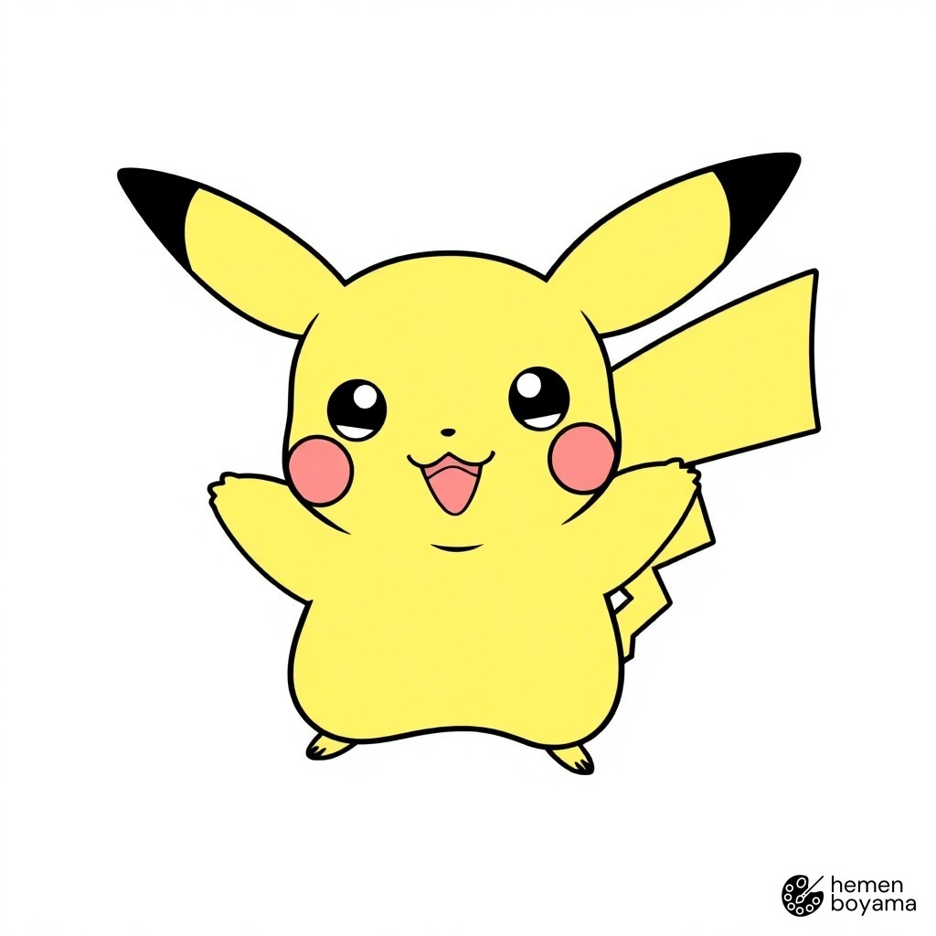 Pikachu Yıldırım Saldırısı Boyama Sayfası