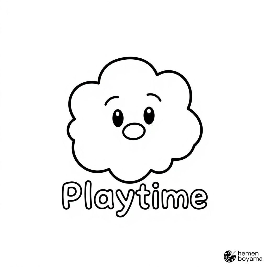 Poppy Playtime Logosu Boyama Sayfası