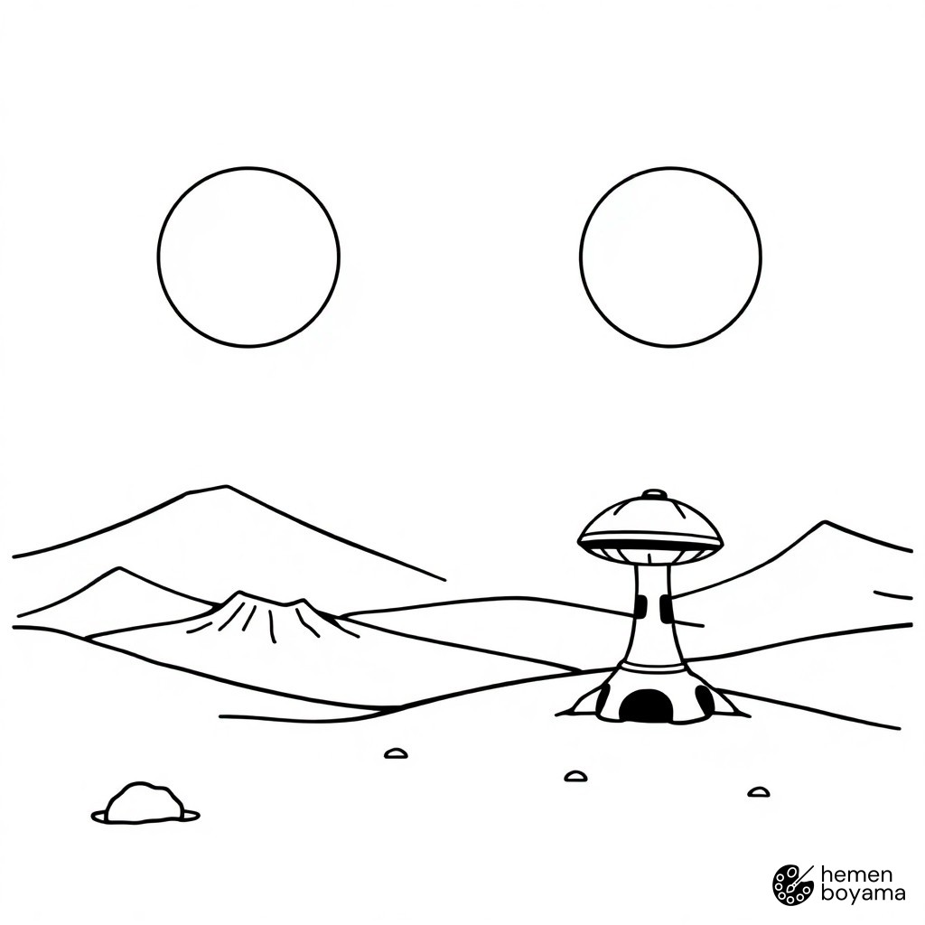 Tatooine Gezegeni Boyama Sayfası