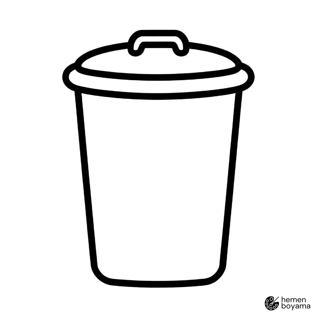 Plastik Atık Kutusu Boyama Sayfası