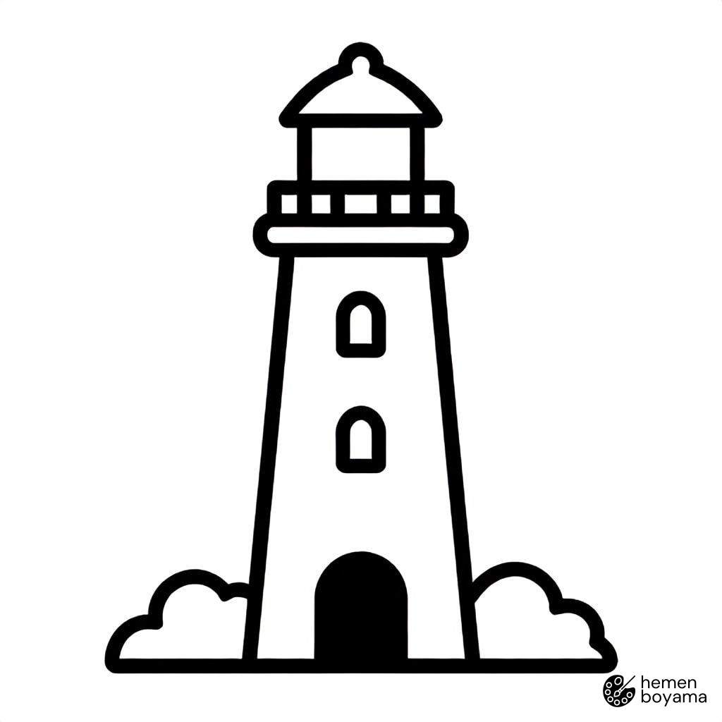 Deniz Feneri Boyama Sayfası