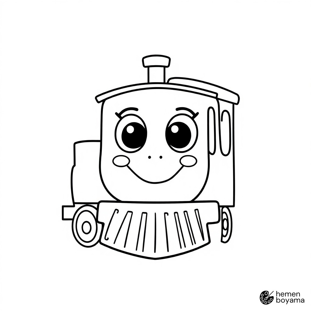 Küçük Çocuk Treni Boyama Sayfası