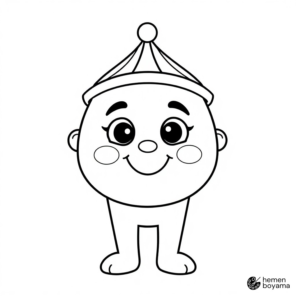 Lunapark Maskot Karakteri Boyama Sayfası
