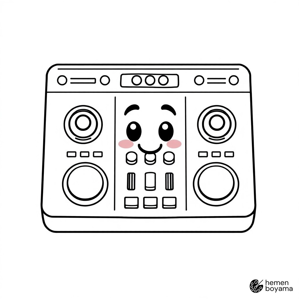Elektronik DJ Mikseri Boyama Sayfası