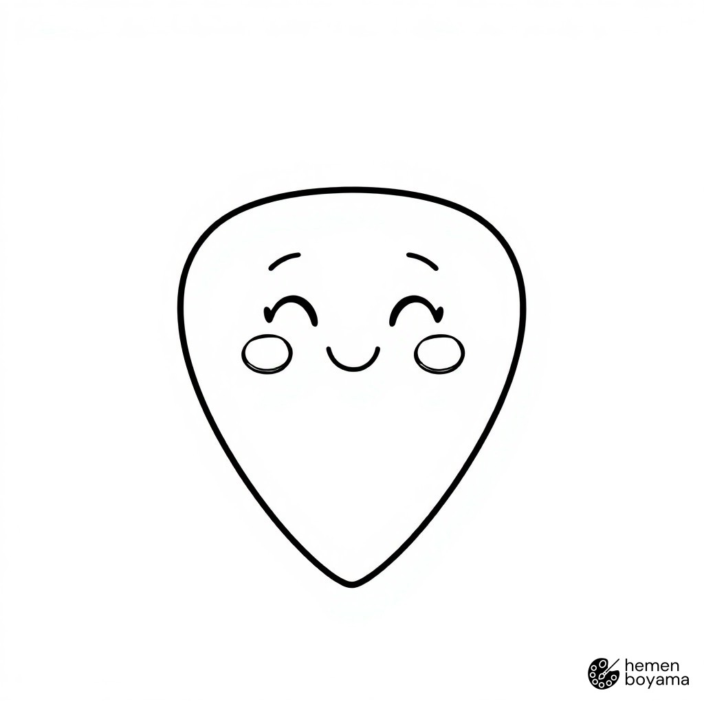 Gitar Penası Çizimi Boyama Sayfası