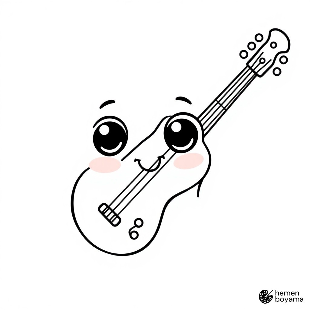 Rock Bas Gitarı Boyama Sayfası
