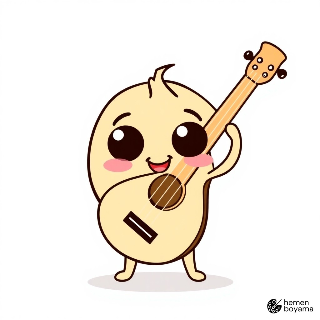Sevimli Küçük Ukulele Boyama Sayfası