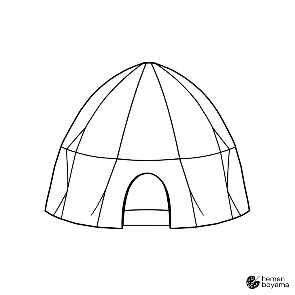 Geometrik Tırmanma Kubbesi Boyama Sayfası