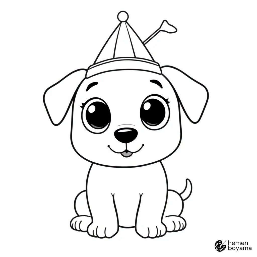 Sirk Maskot Köpeği Boyama Sayfası