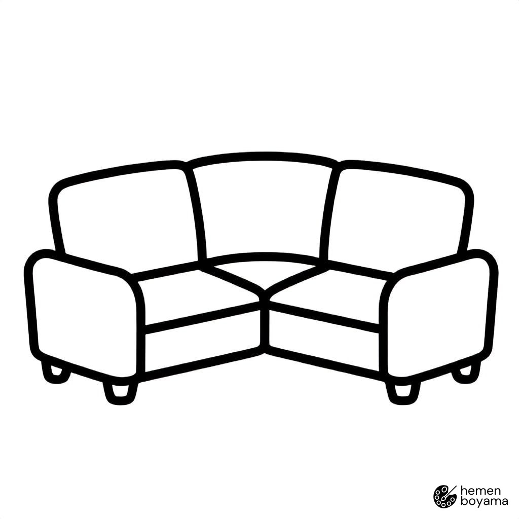 Köşe Takımı (Sofa) Boyama Sayfası