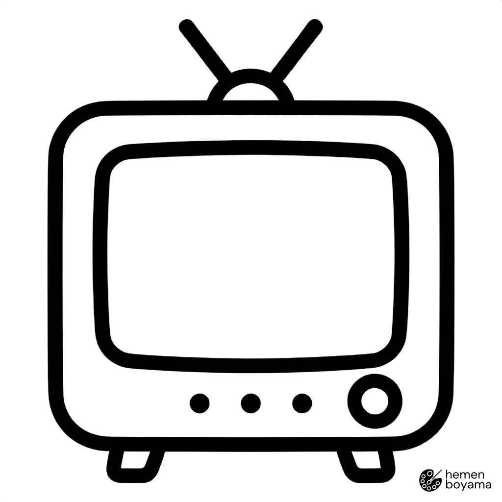 Televizyon Ünitesi Boyama Sayfası