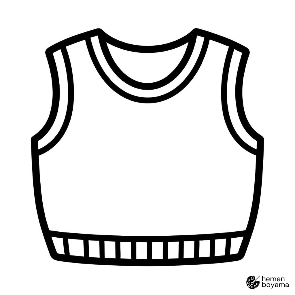 Örgü Yelek Boyama Sayfası