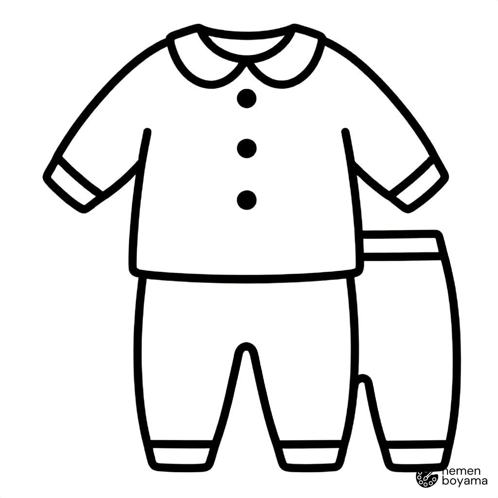 Pijama Takımı Boyama Sayfası