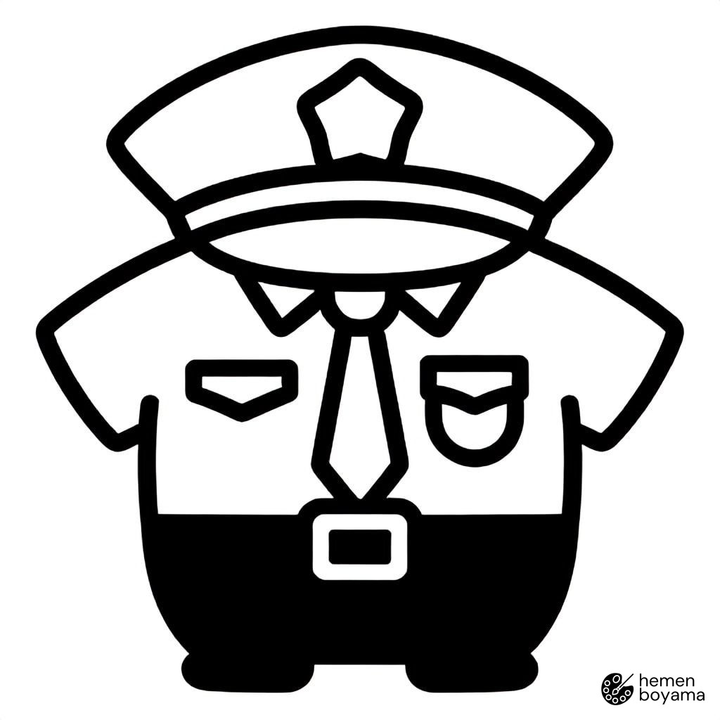 Polis Üniforması Boyama Sayfası