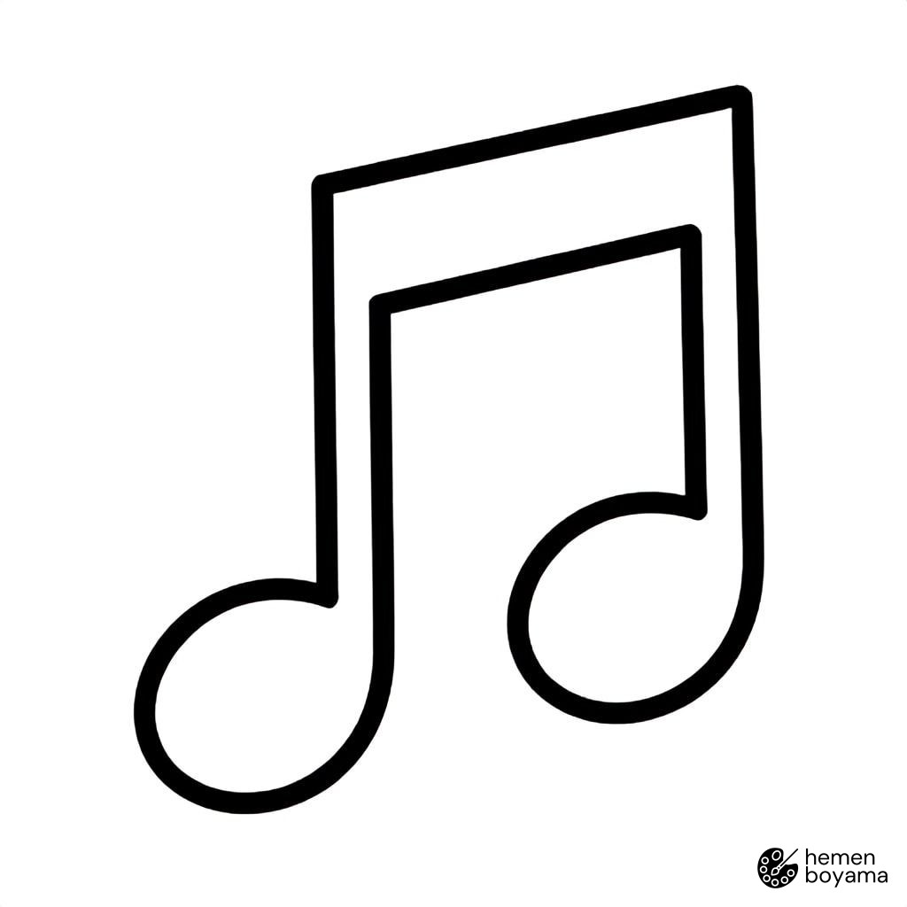 Müzik Notası Kitabı Boyama Sayfası